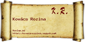Kovács Rozina névjegykártya
