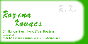 rozina kovacs business card